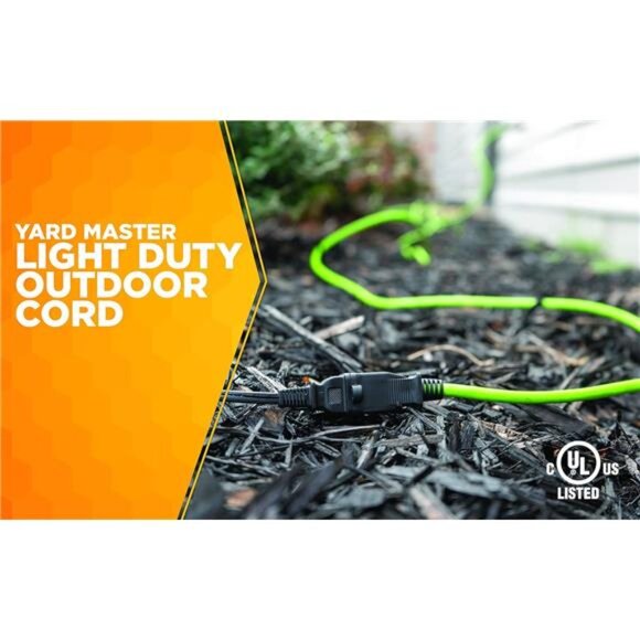 Outdoor Extension Cord, 120 Foot Light Duty, Water Resistant, Flexible, 16 Gauge - Picture 2 of 7